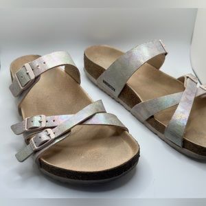 Birkenstock Franka Iridescent Light Rose Microfiber (Vegan)